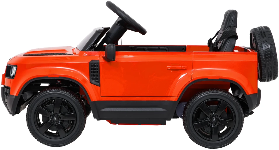 Vaikiškas Land Rover Defender elektrinis automobilis oranžinis
