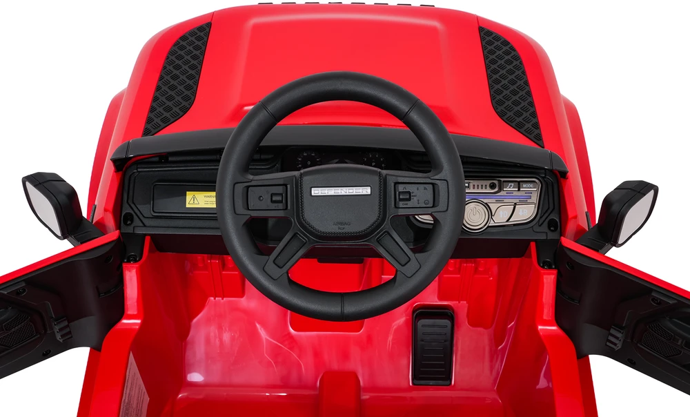 Vaikiškas Land Rover Defender raudonas elektromobilis 12V