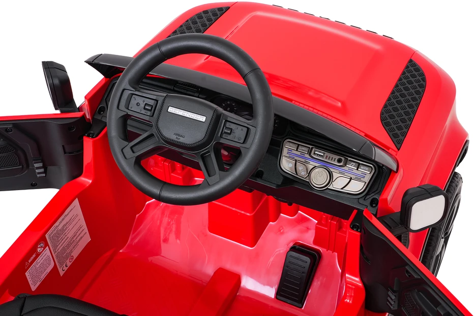 Vaikiškas Land Rover Defender raudonas elektromobilis 12V