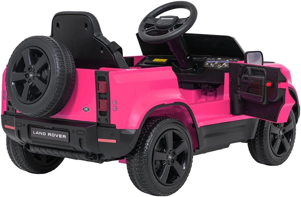 Vaikiškas Land Rover Defender rožinis elektromobilis 12V