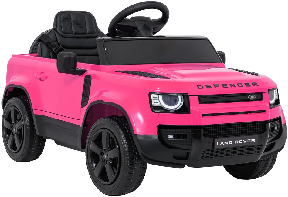 Vaikiškas Land Rover Defender rožinis elektromobilis 12V
