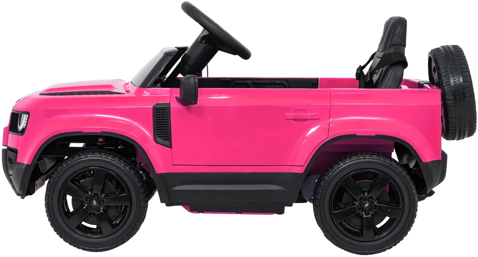 Vaikiškas Land Rover Defender rožinis elektromobilis 12V