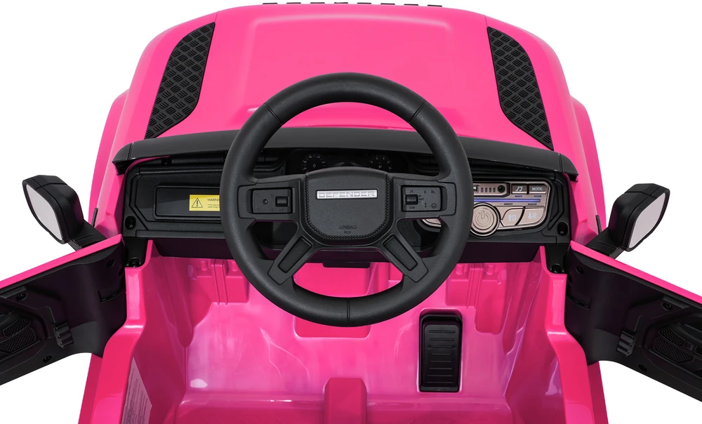 Vaikiškas Land Rover Defender rožinis elektromobilis 12V