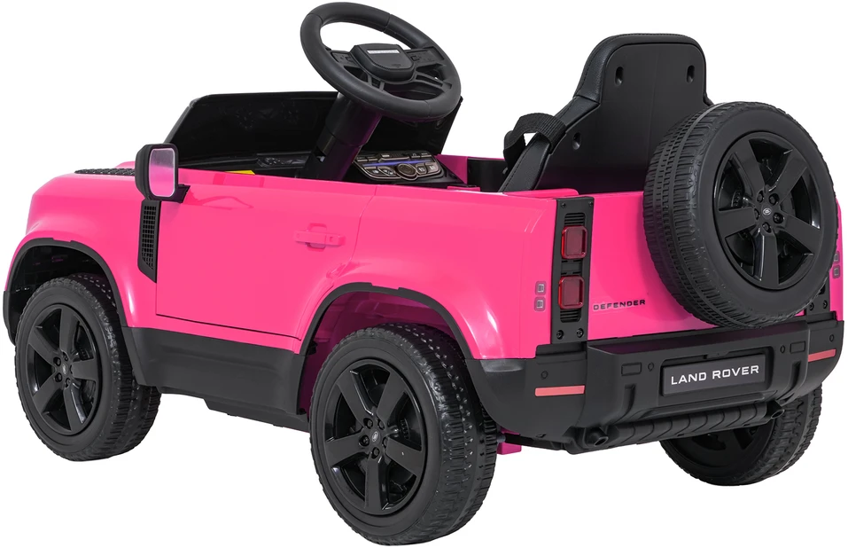 Vaikiškas Land Rover Defender rožinis elektromobilis 12V