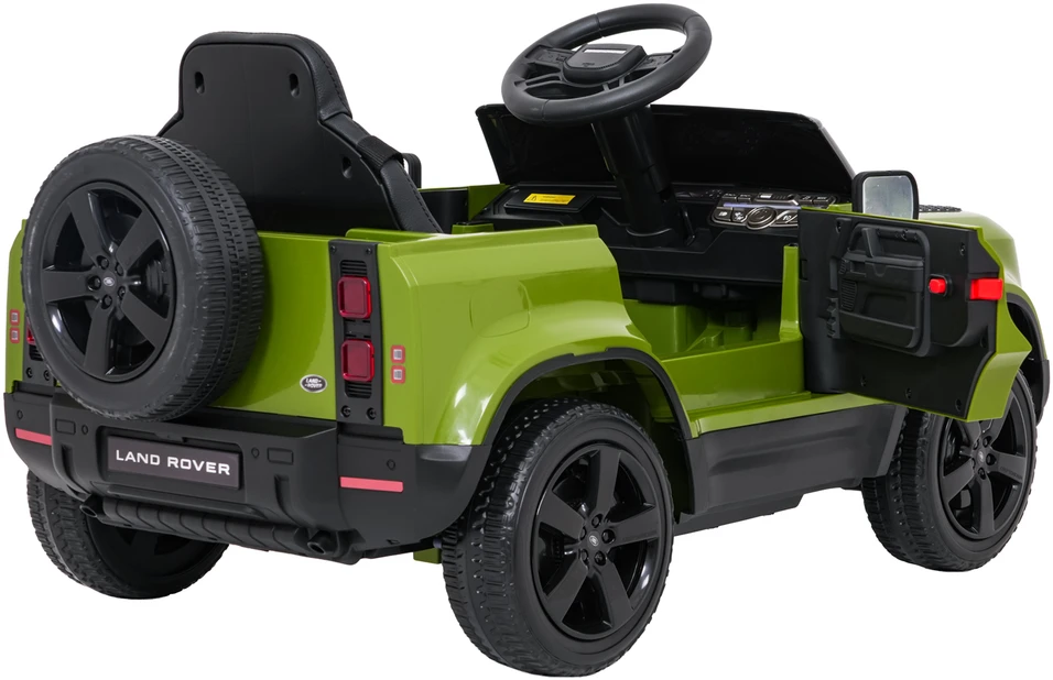 Vaikiškas Land Rover Defender žalias elektromobilis