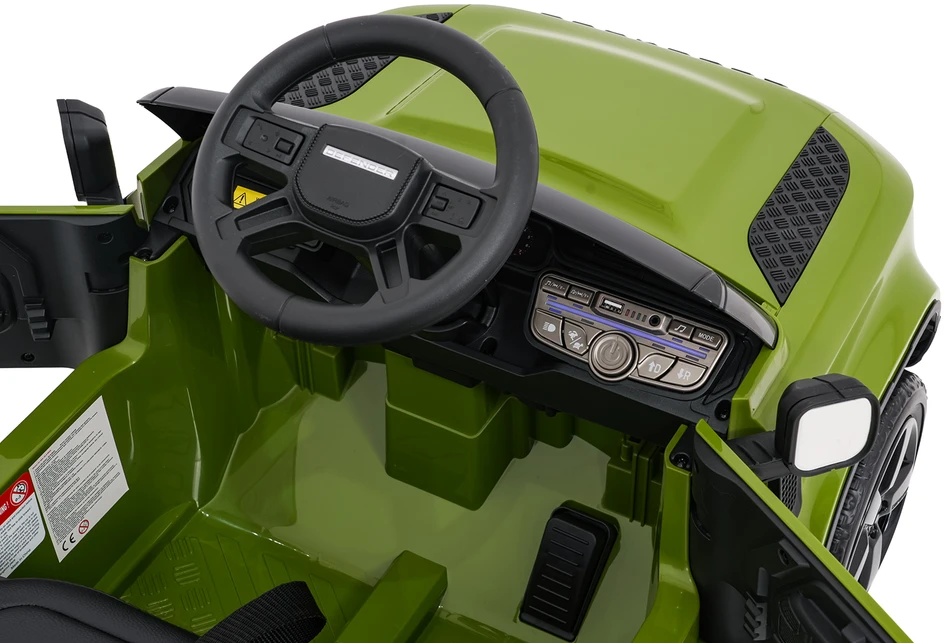 Vaikiškas Land Rover Defender žalias elektromobilis