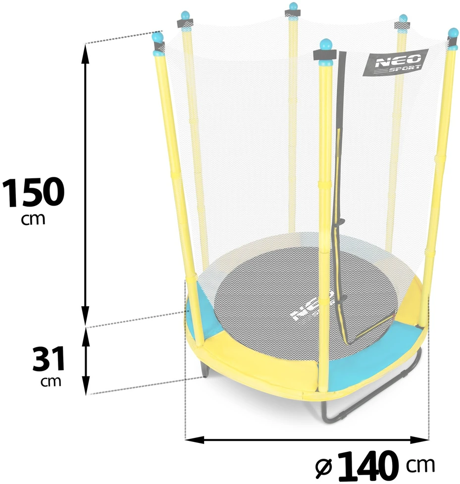 Vaikiškas batutas „Neo-Sport“ 140 cm