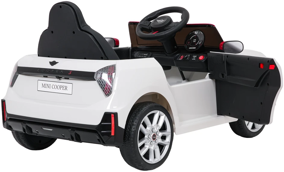 Vaikiškas Mini Cooper elektromobilis su 2x35W varikliais, 3 greičiai, saugos mygtukas, nuo 3 metų
