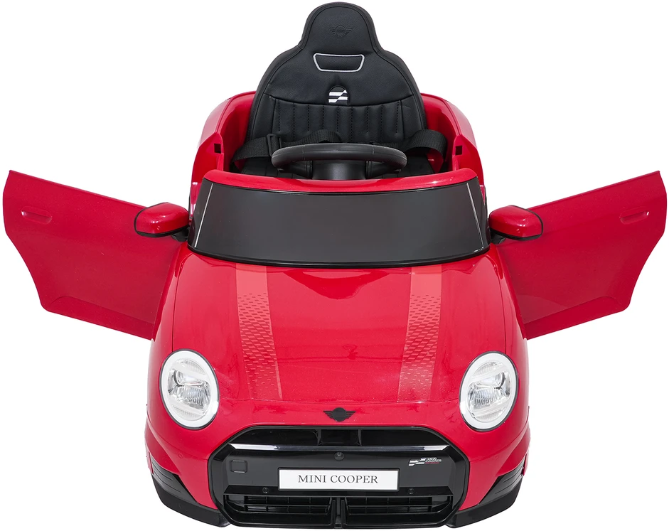 Vaikiškas Mini Cooper elektromobilis su 2 greičiais, saugos mygtuku, nuo 3 metų, juodas