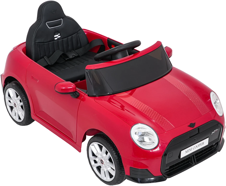 Vaikiškas Mini Cooper elektromobilis su 2 greičiais, saugos mygtuku, nuo 3 metų, juodas