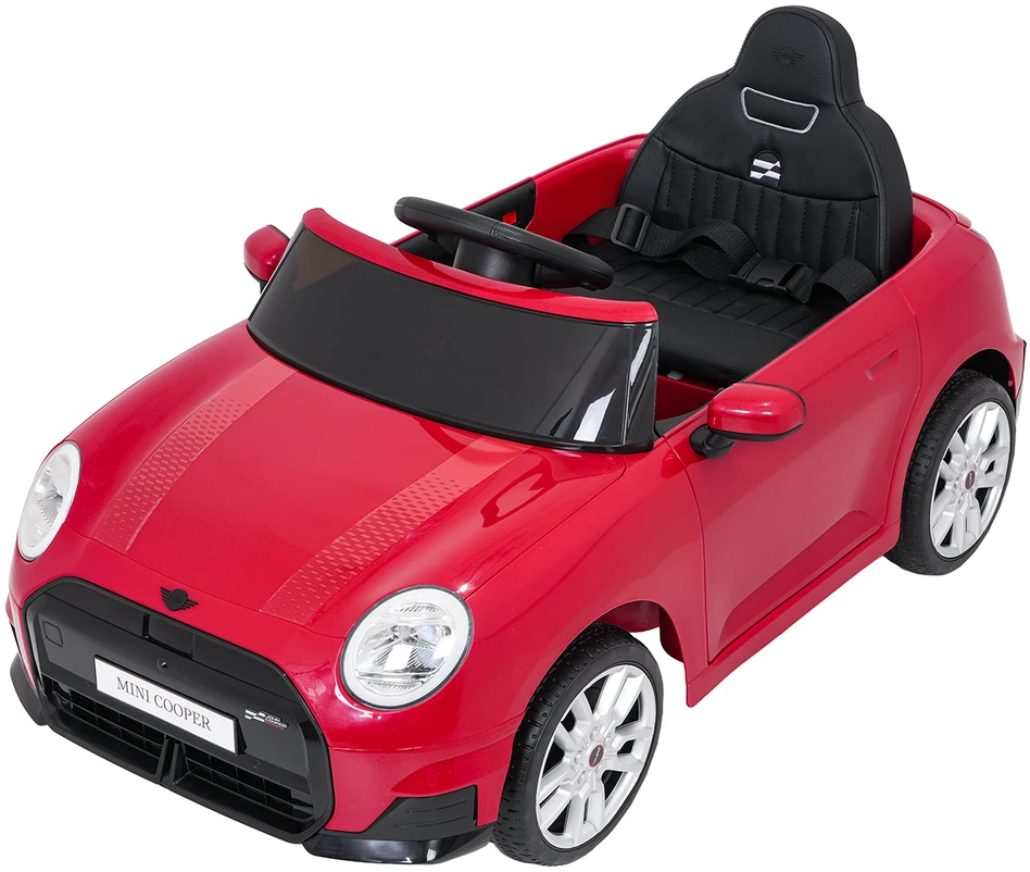 Vaikiškas Mini Cooper elektromobilis su 2 greičiais, saugos mygtuku, nuo 3 metų, juodas