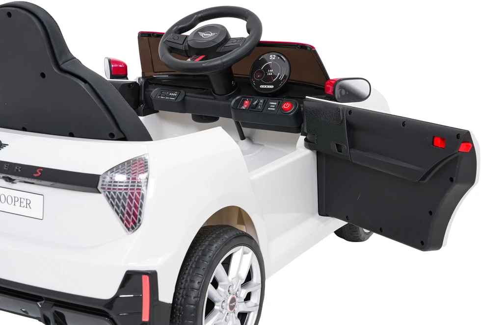Vaikiškas Mini Cooper elektromobilis su 2x35W varikliais, 3 greičiai, saugos mygtukas, nuo 3 metų