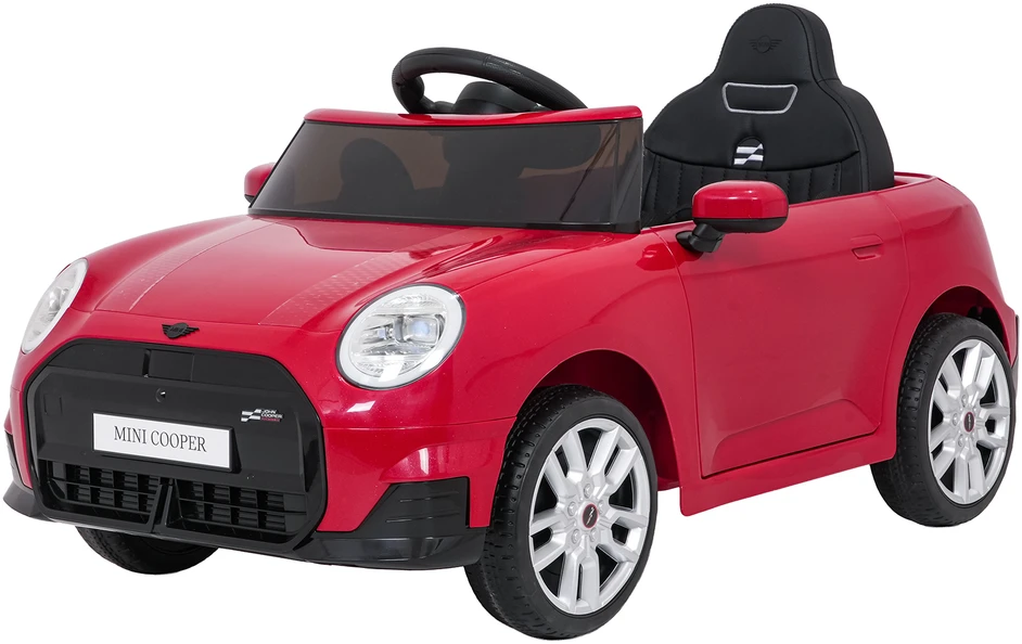 Vaikiškas Mini Cooper elektromobilis su 2 greičiais, saugos mygtuku, nuo 3 metų, juodas