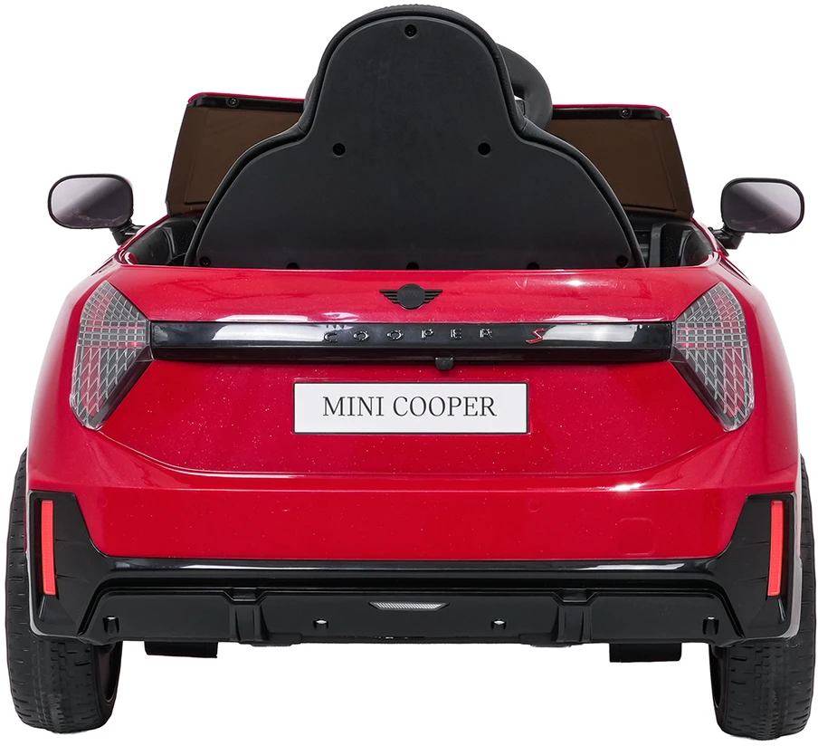 Vaikiškas Mini Cooper elektromobilis su 2 greičiais, saugos mygtuku, nuo 3 metų, juodas