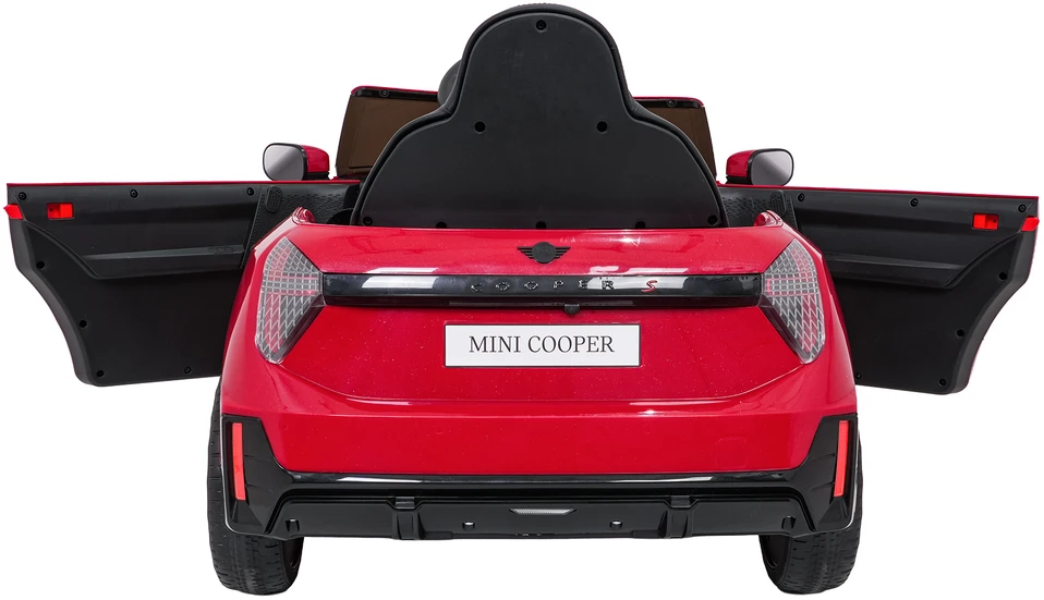 Vaikiškas Mini Cooper elektromobilis su 2 greičiais, saugos mygtuku, nuo 3 metų, juodas
