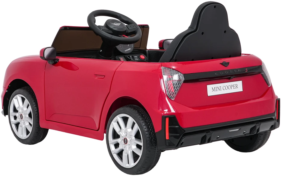 Vaikiškas Mini Cooper elektromobilis su 2 greičiais, saugos mygtuku, nuo 3 metų, juodas