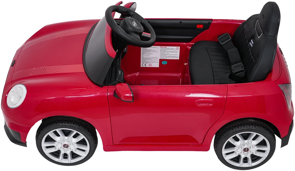 Vaikiškas Mini Cooper elektromobilis su 2 greičiais, saugos mygtuku, nuo 3 metų, juodas
