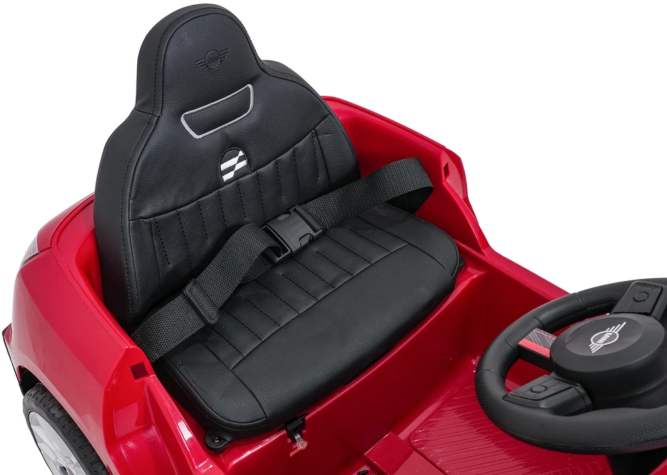 Vaikiškas Mini Cooper elektromobilis su 2 greičiais, saugos mygtuku, nuo 3 metų, juodas
