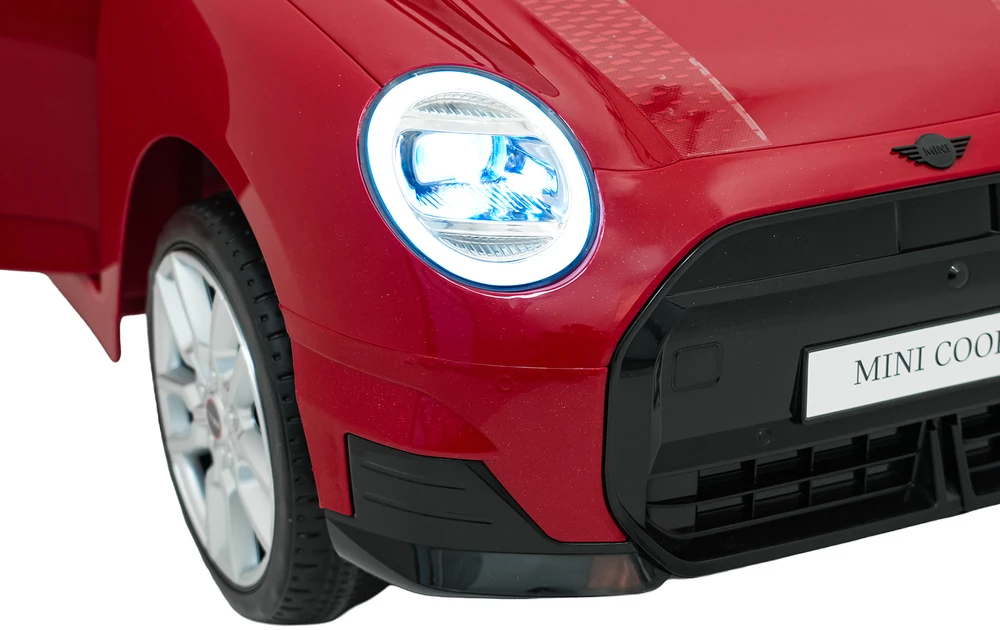 Vaikiškas Mini Cooper elektromobilis su 2 greičiais, saugos mygtuku, nuo 3 metų, juodas