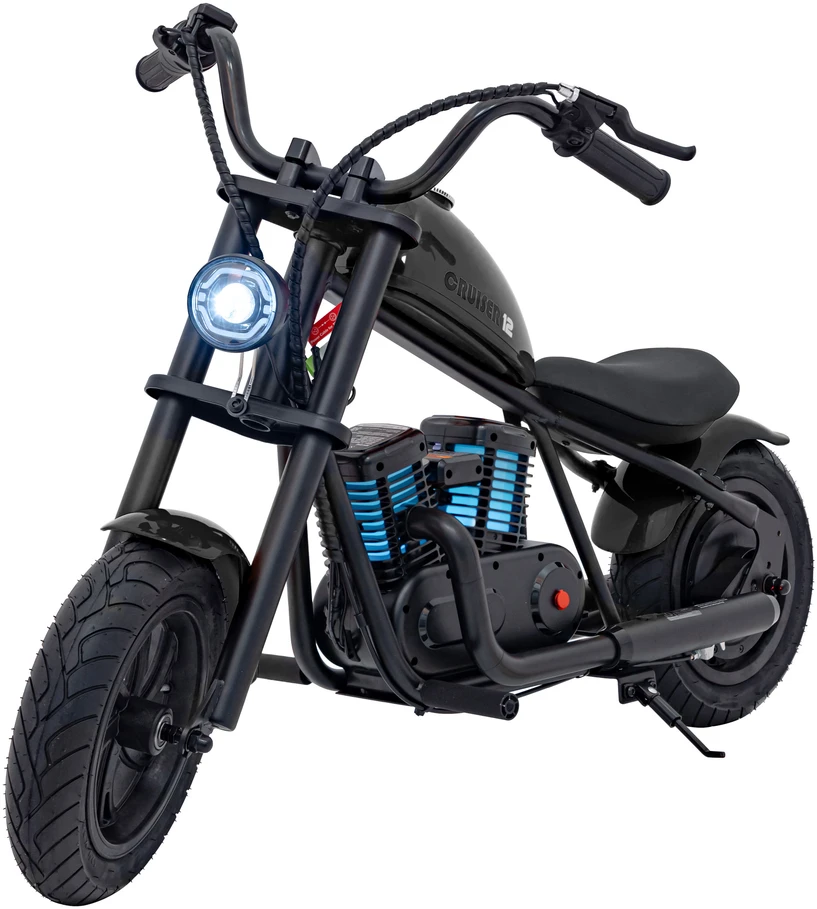 Elektrinis vaikiškas motociklas Cruiser 12 juodas iki 16km/h