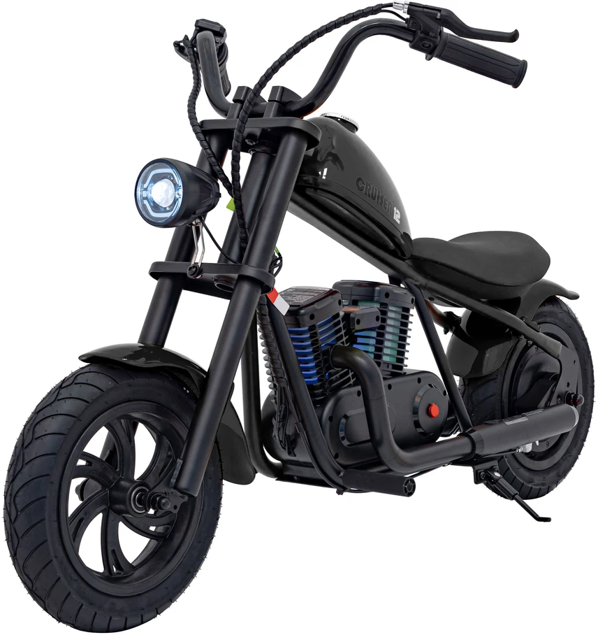 Elektrinis vaikiškas motociklas Cruiser 12 juodas iki 16km/h