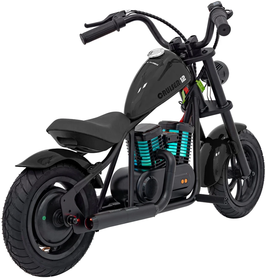 Elektrinis vaikiškas motociklas Cruiser 12 juodas iki 16km/h