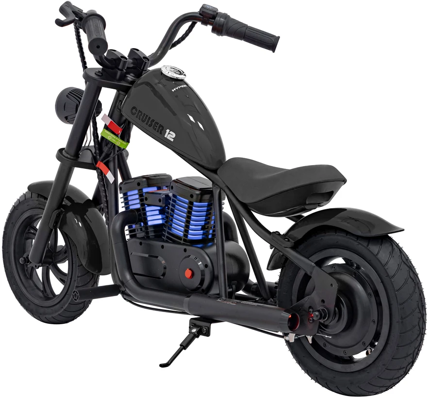 Elektrinis vaikiškas motociklas Cruiser 12 juodas iki 16km/h