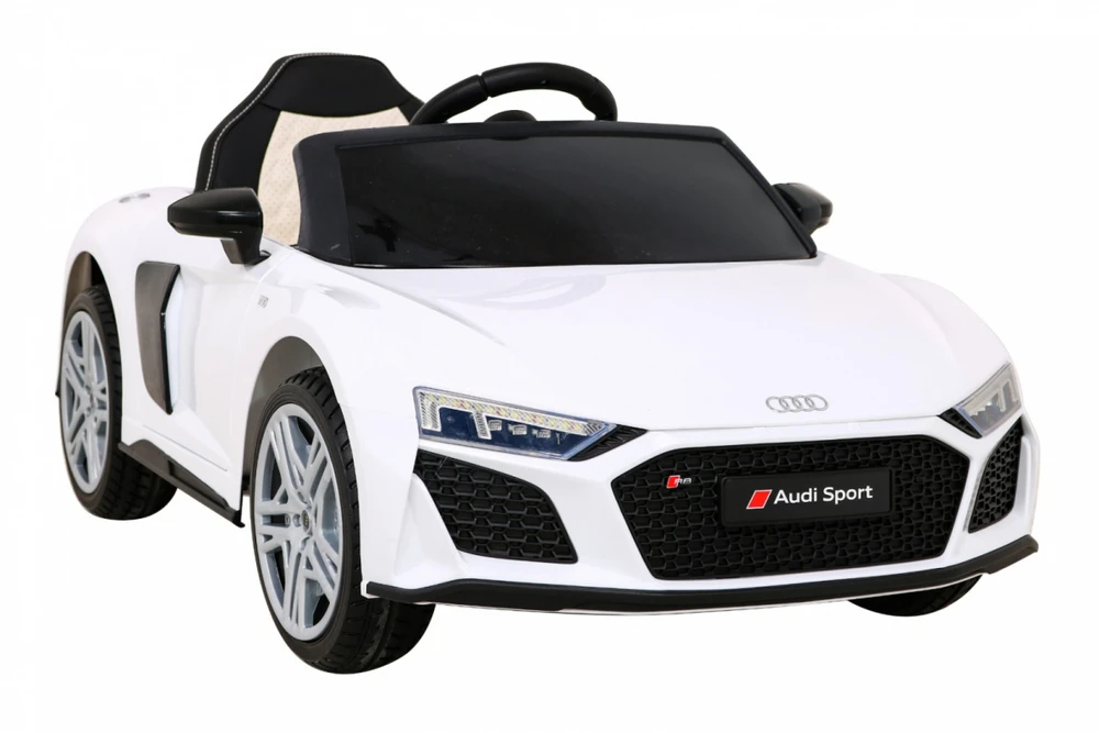 Lean Cars Vienvietis elektromobilis vaikams: Audi R8 Lift A300, baltos spalvos