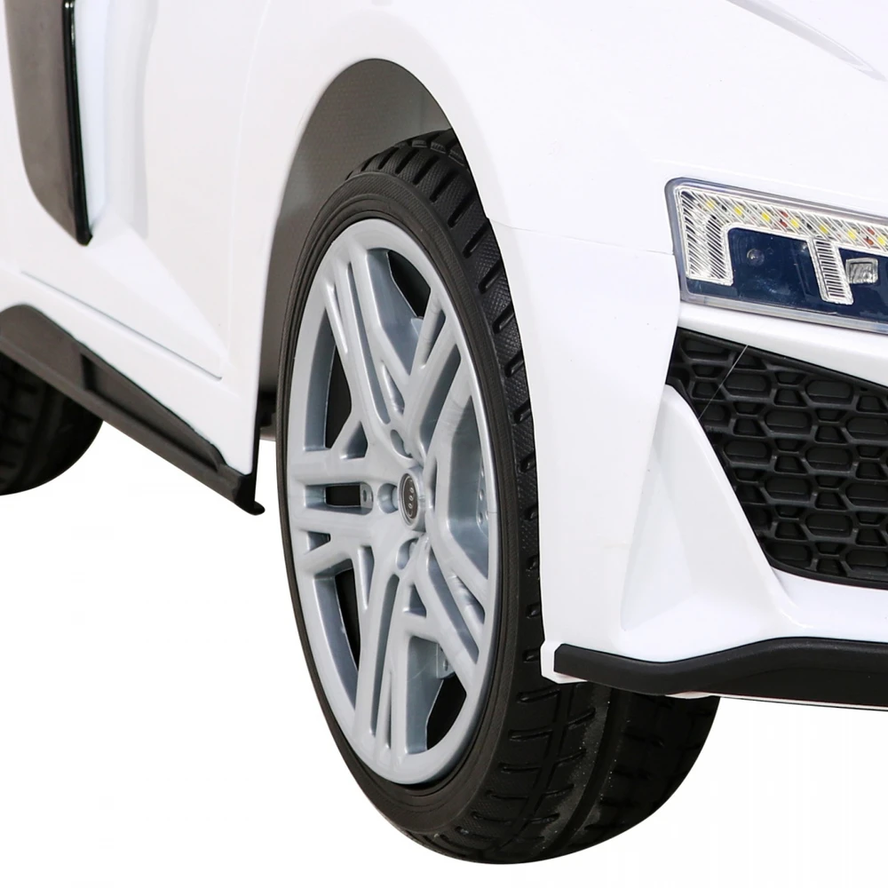 Lean Cars Vienvietis elektromobilis vaikams: Audi R8 Lift A300, baltos spalvos