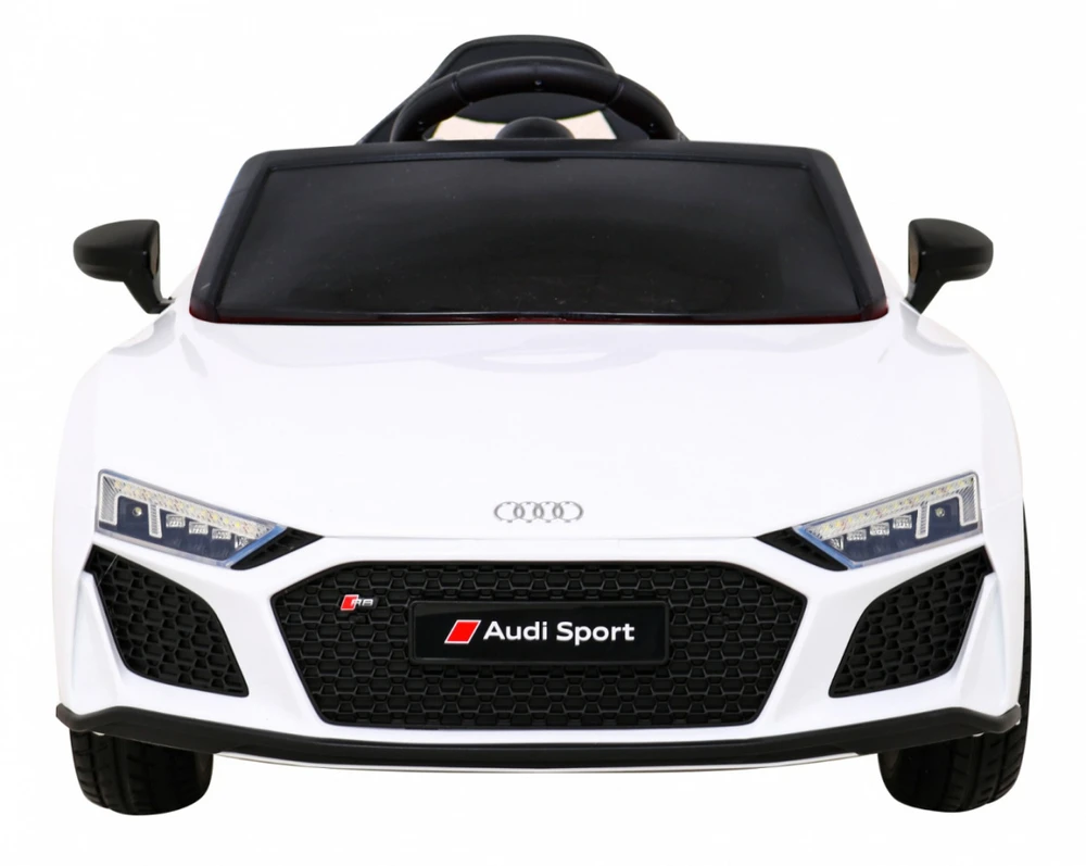 Lean Cars Vienvietis elektromobilis vaikams: Audi R8 Lift A300, baltos spalvos