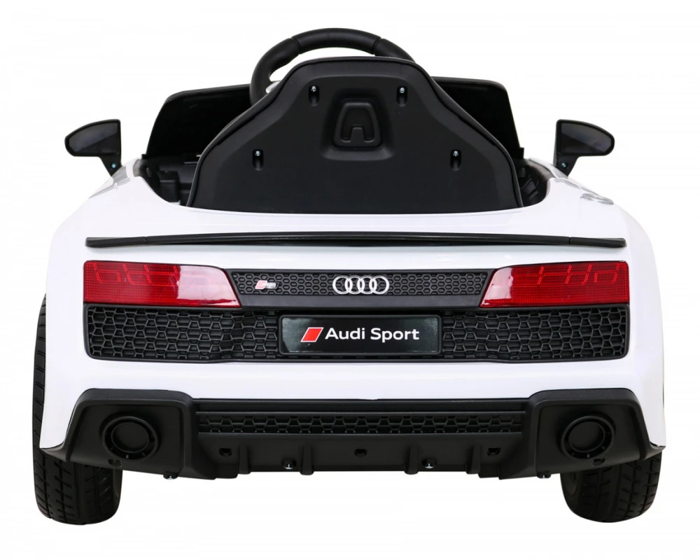 Lean Cars Vienvietis elektromobilis vaikams: Audi R8 Lift A300, baltos spalvos