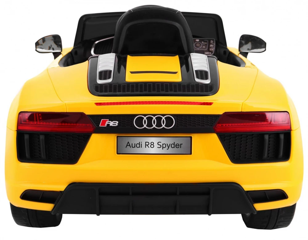 Ramiz Elektromobilis Audi R8 Spyder, geltonas
