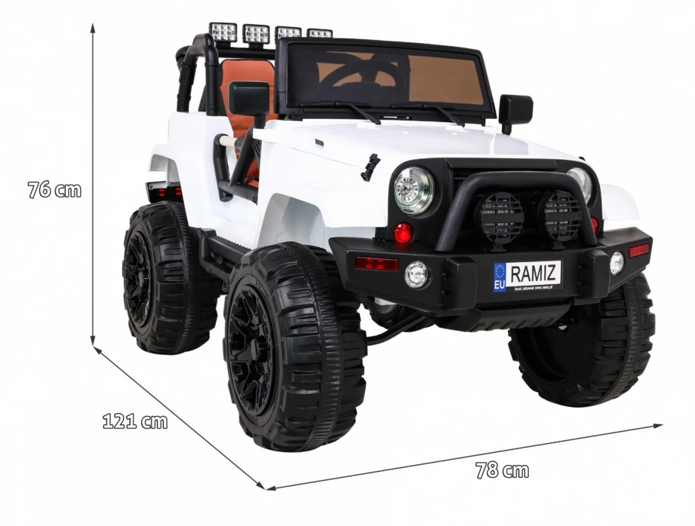 Ramiz Elektromobilis Jeep All Terrain, baltas