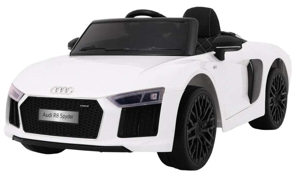 Ramiz Elektromobilis Audi R8 Spyder, baltas