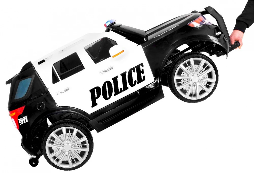 Ramiz Elektromobilis Policija + Sirenos + Megafonas, Juodas