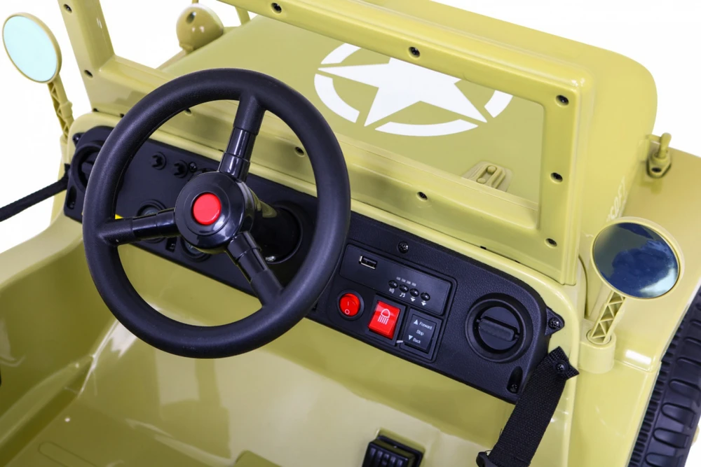 Ramiz Elektrinė mašina vaikams Retro Military Elektrinė mašina vaikams