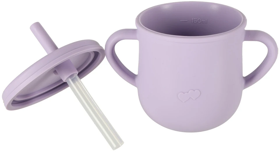 Ikonka Vaikiški silikoniniai indai krabas, 9 vnt., violetinės spalvos