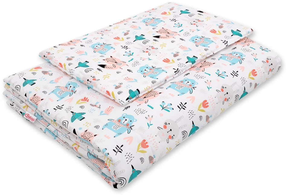 Bobono Patalynės komplektas su užpildu 120x90 cm – mėlyni meškiukai
