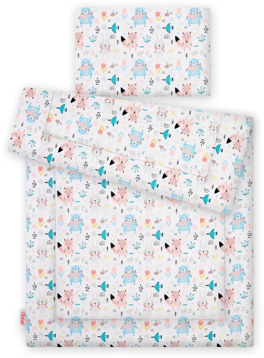 Bobono Patalynės komplektas su užpildu 120x90 cm – mėlyni meškiukai