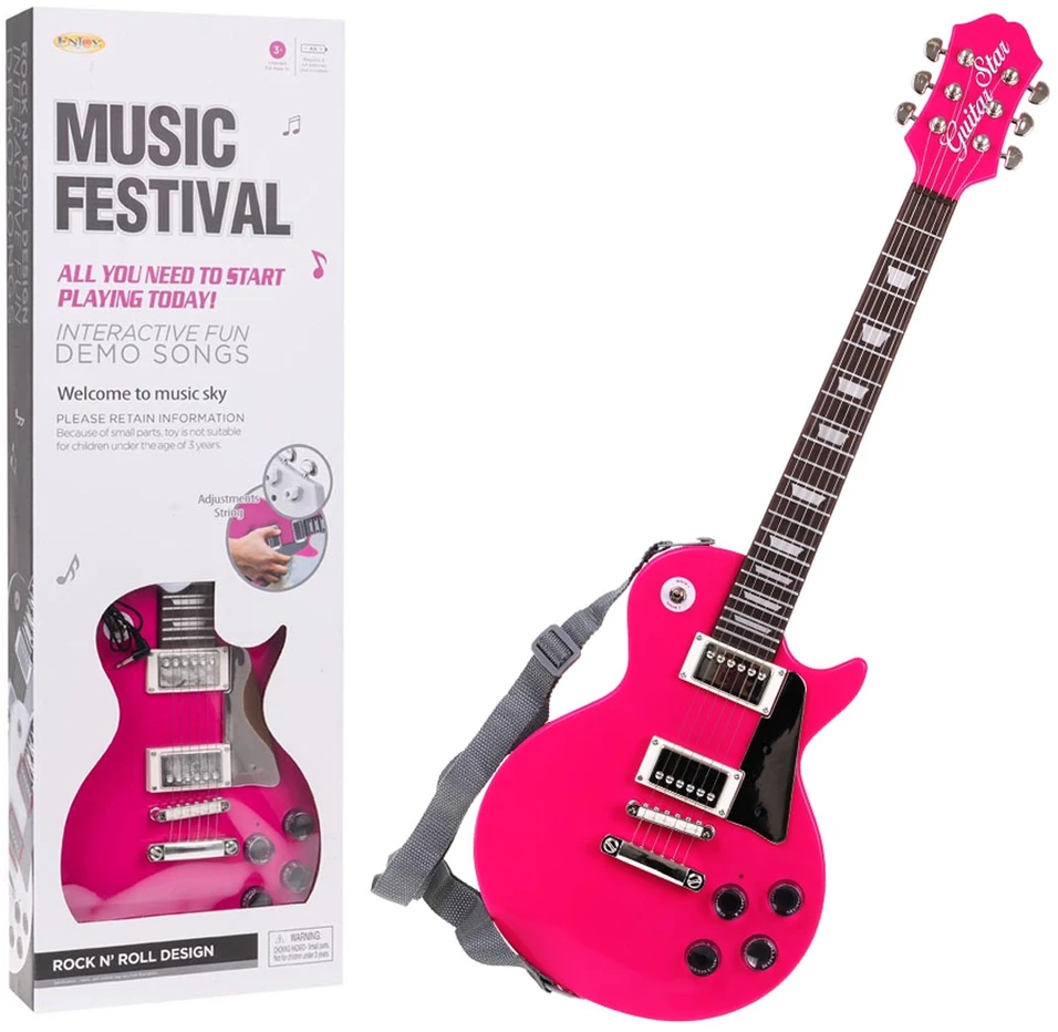 Lean Sport Vaikų gitaros ir mikrofono rinkinys rožinis