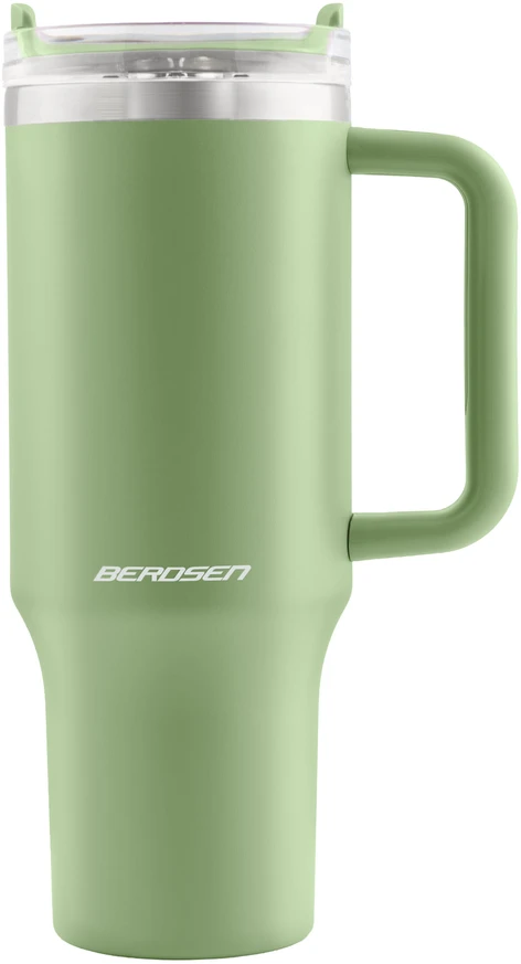Vakuuminis termosas-puodelis su šiaudeliu 1180 ml, žalias Berdsen