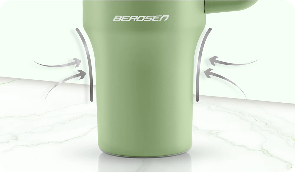 Vakuuminis termosas-puodelis su šiaudeliu 1180 ml, žalias Berdsen