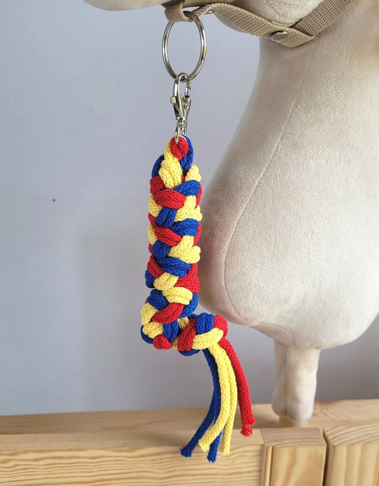 Super Hobby Horse Pavadėlis hobi arkliukui, dviguba virvė, raudona/gentainė/geltona