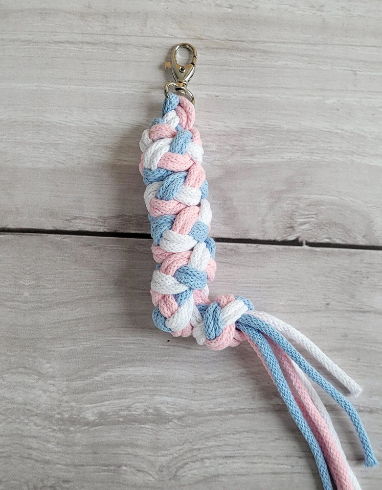 Super Hobby Horse Pavadėlis hobi arkliukui, dvigubas, mėlynas/šviesiai rožinis/baltas