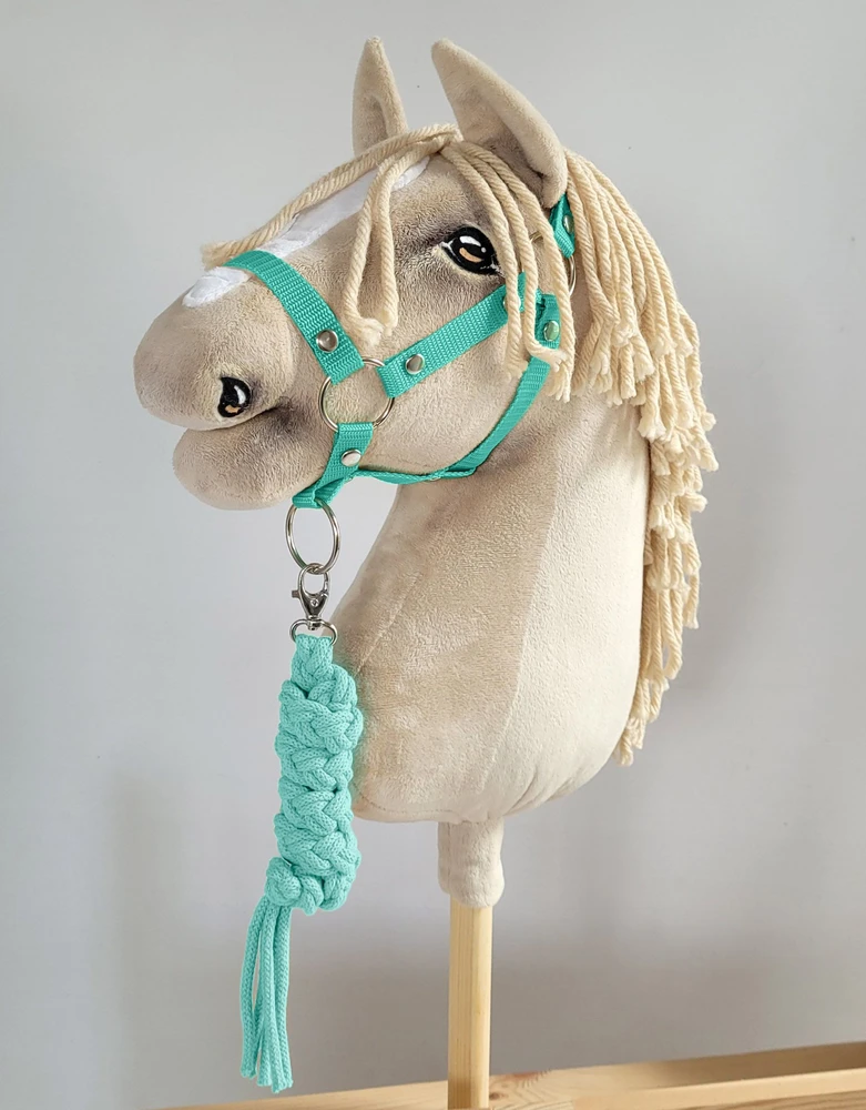 Super Hobby Horse Pavadėlis hobi arkliukui, dviguba virvė, mėtų spalvos