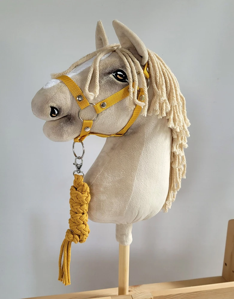 Super Hobby Horse Pavadėlis hobi arkliukui, medvilninis, medaus geltonumo
