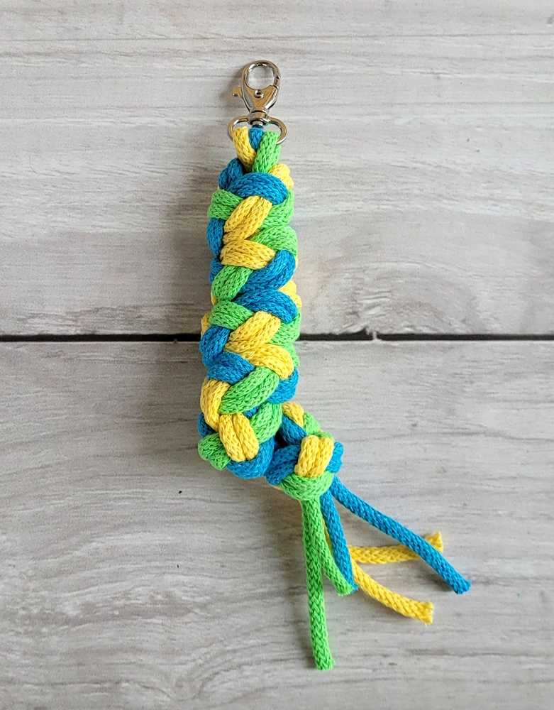 Super Hobby Horse Pavadėlis hobi arkliukui, dvigubas, šviesiai žalias/turkio/geltonas