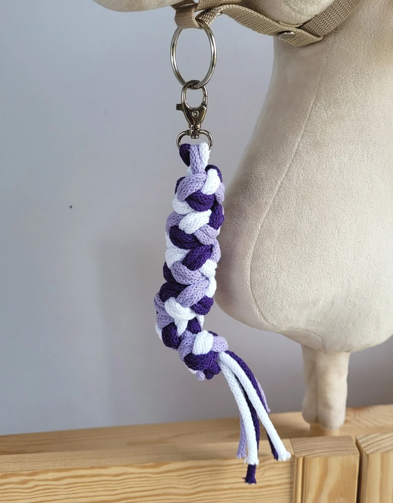 Super Hobby Horse Pavadėlis hobi arkliukui, dvigubas, violetinis/baltas