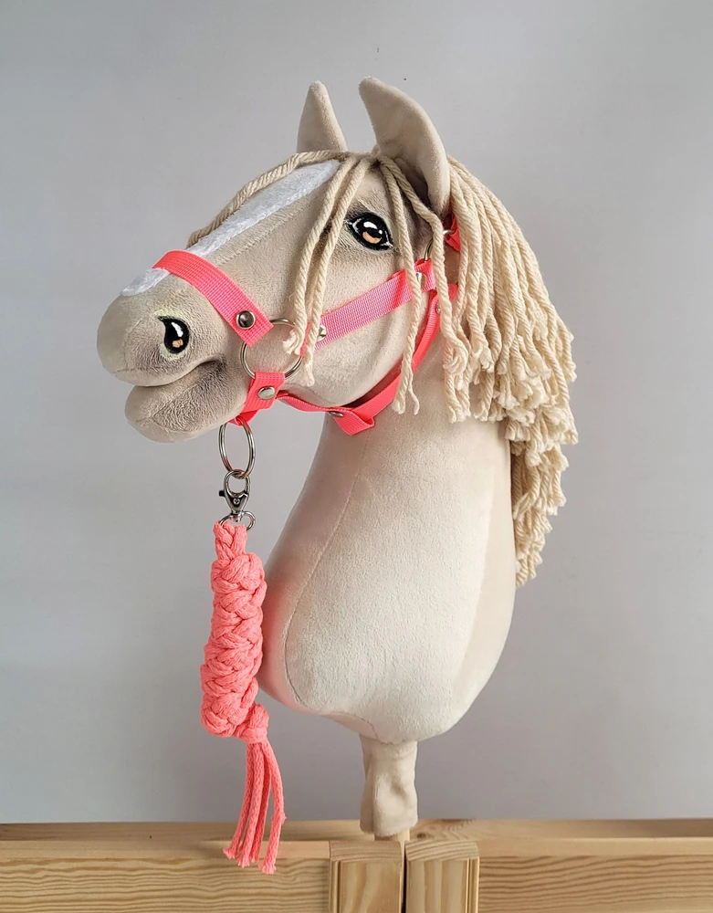 Super Hobby Horse Pavadėlis hobi arkliukui, neoninės rožinės spalvos