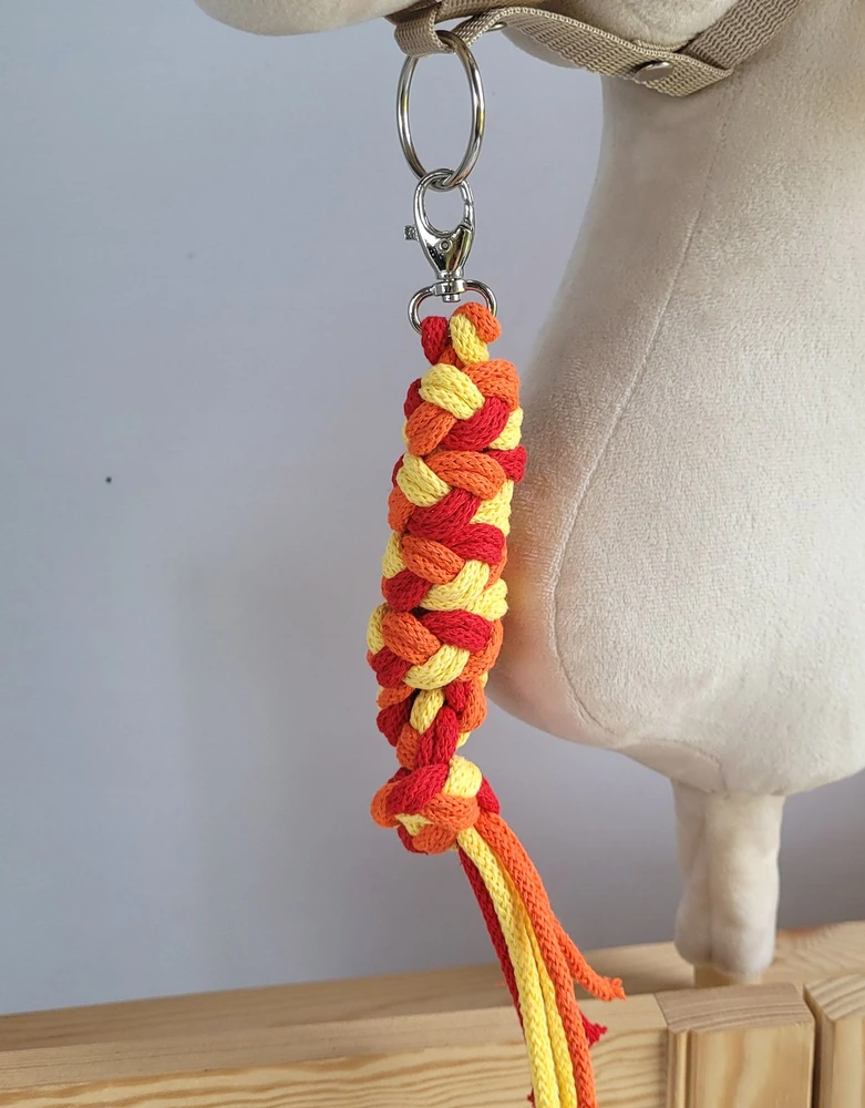 Super Hobby Horse Pavadėlis hobi arkliukui, raudonas/oranžinis/geltonas